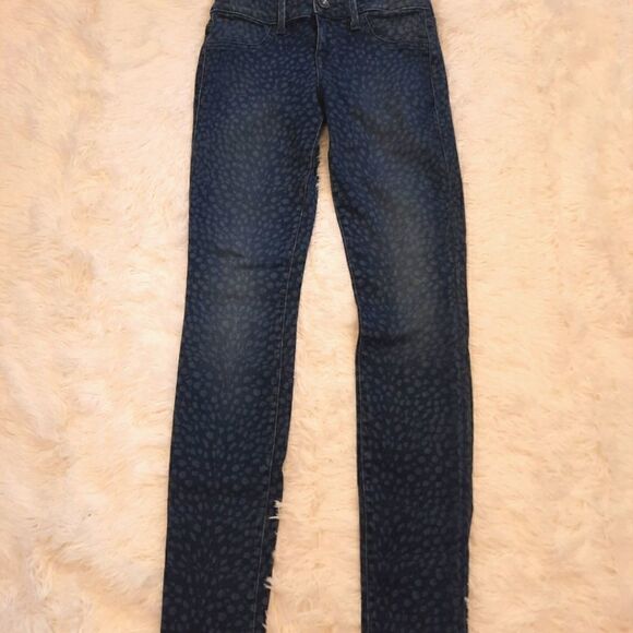 Anthropologie Level 99 Blue Cheetah Janice Ultra Skinny Fit Stretch - Picture 4 of 15